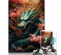 Adult Jigsaw Puzzles 1000 Japanese Dragon Cherry 1000 Pieces for Teenagers,Perfect for Game Nights, Colorful Toy for Home Gift (size 38x26cm)