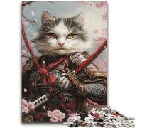 Adult Jigsaw Puzzles 1000 Japanese Ninja Cat for Educational Game Challenge Toy for Is Ideal As A Gift for The Whole Family 50x75cm