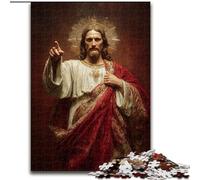 Adult Jigsaw Puzzles 1000 Jesus Art, Stress Reliever Difficult Challenge Secret Santa Gifts for Age 14 Years Up (Size 26x38cm)