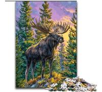 Adult Jigsaw Puzzles 1000 Jungle Moose, for Ages 14 And over Each Piece Is Unique - Fun And Challenging Game for The Whole Family Good Gift (size 26x38cm)
