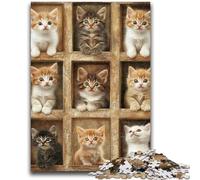 Adult Jigsaw Puzzles 1000 Kitten Collage Challenging Family Activity Games DIY Toy for Home Wall Decor Gifts 50x75cm