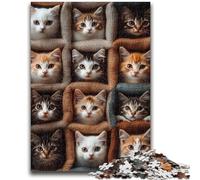 Adult Jigsaw Puzzles 1000 Kitten Collage Family Fun for Is Ideal As A Gift for The Whole Family for And Age 14 Years Up 26x38cm