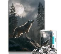 Adult Jigsaw Puzzles 1000 Majestic Wolf 1000 Piece Jigsaw,Challenging Game Gifts for Is Ideal As A Gift for The Whole Family (size 38x26cm)