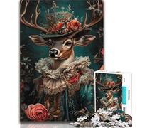 Adult Jigsaw Puzzles 1000 Male Deer,Help The Brain Exercise Addictive Toys to Cultivate Patience Artists Collection,Fine Art 75x50cm