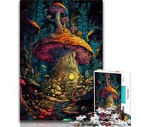 Adult Jigsaw Puzzles 1000 Mushroom Forest Kingdom 1000 Piece Jigsaw,Challenging Game Gifts for Is Ideal As A Gift for The Whole Family (size 38x26cm)