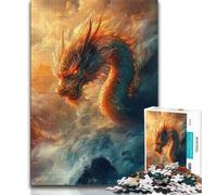 Adult Jigsaw Puzzles 1000 Mysterious Chinese Dragon Puzzles for Adults,learning Educational for Is Ideal As A Gift for The Whole Family (size 75x50cm)