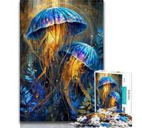 Adult Jigsaw Puzzles 1000 Mysterious Jellyfish Teenager Puzzles,Stress Reliever Difficult Challenge Suitable for Desktop Decoration (size 38x26cm)
