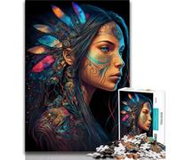 Adult Jigsaw Puzzles 1000 Native American Princess 1000 Piece Jigsaw,Challenging Game Gifts for Is Ideal As A Gift for The Whole Family (size 38x26cm)