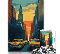 Adult Jigsaw Puzzles 1000 New York Cityscape 1000 Piece Puzzle,for Educational Game Challenge Toy Birthday Present, Gifts, Wall Art 38x26cm
