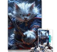 Adult Jigsaw Puzzles 1000 Ninja Cat 1000 Pieces for Teenagers,Perfect for Game Nights, Colorful Toy for Home Gift (size 38x26cm)