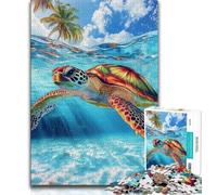 Adult Jigsaw Puzzles 1000 Ocean Turtle,Help The Brain Exercise Addictive Toys to Cultivate Patience Perfect Decoration (38x26cm)