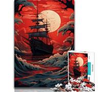 Adult Jigsaw Puzzles 1000 Old Ship in The Ocean 1000 Piece Puzzle,Vibrant And Unique Design Relaxing & Challenging Puzzle Experience (size 75x50cm)