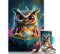 Adult Jigsaw Puzzles 1000 Owl Reading 1000 Pieces for Adults,Family Activity Fun at Home Activities, Birthday Present,Travel Gifts 75x50cm