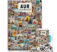 Adult Jigsaw Puzzles 1000 Paris Collage 1000 Pieces for Adults,Family Activity Fun at Home Activities, Birthday Present,Travel Gifts 38x26cm