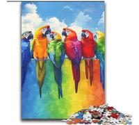 Adult Jigsaw Puzzles 1000 Parrot on The Rainbow,Help The Brain Exercise Addictive Toys to Cultivate Patience Artists Collection,Fine Art 38X52CM