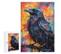 Adult Jigsaw Puzzles 1000 PCS Abstract Raven Watercolor Teenagers Puzzles Toy Wall Decor Pattern Assembly Gifts for Friends And Family 1000 PCS