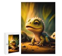 Adult Jigsaw Puzzles 1000 PCS Adorable Lizard Trio in Fantasy Forest Jigsaw for Adults Relaxing Games A Work of Art Birthday Present, Gifts, 1000 PCS