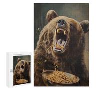 Adult Jigsaw Puzzles 1000 PCS Angry Bear Ramen Noodles Jigsaw for Adults Relaxing Games A Work of Art Birthday Present, Gifts, 1000 PCS