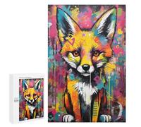 Adult Jigsaw Puzzles 1000 PCS Banksy Graffiti Slum Fox Jigsaw for Adults Relaxing Games A Work of Art Birthday Present, Gifts, 1000 PCS