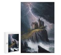 Adult Jigsaw Puzzles 1000 PCS Burnt Out Castle on Cliff Jigsaw for Adults Relaxing Games A Work of Art Birthday Present, Gifts, 1000 PCS