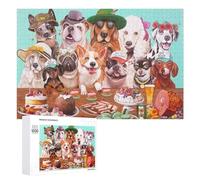 Adult Jigsaw Puzzles 1000 PCS Canine Celebration A Festive Gathering of Dogs Jigsaw for Adults Relax Games Presents for Women Birthday Present, Gifts, 1000 PCS