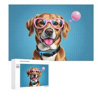 Adult Jigsaw Puzzles 1000 PCS Charming Dog with Sunglasses Puzzle for Adults Brain Teaser Game Wall Decoration Birthday Present, Gifts, 1000 PCS