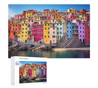 Adult Jigsaw Puzzles 1000 PCS Colorful Coastal Village -19 Jigsaw for Adults Relax Games Presents for Women Birthday Present, Gifts, 1000 PCS