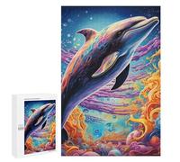Adult Jigsaw Puzzles 1000 PCS Colorful Dolphin Underwater Scene-1 Puzzles for Adults Hands-on Game Enhance Memory Gifts for Friends And Family 1000 PCS