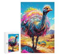 Adult Jigsaw Puzzles 1000 PCS Colorful Emu in Desert Jigsaw for Adults Relax Games Presents for Women Birthday Present, Gifts, 1000 PCS