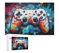 Adult Jigsaw Puzzles 1000 PCS Colorful Gaming Controller Artwork Puzzle for Adults Brain Teaser Game Wall Decoration Birthday Present, Gifts, 1000 PCS