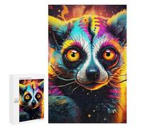 Adult Jigsaw Puzzles 1000 PCS Colorful Lemur Portrait Puzzles for Adults Hands-on Game Enhance Memory Gifts for Friends And Family 1000 PCS