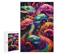 Adult Jigsaw Puzzles 1000 PCS Colorful Serpent Gathering Puzzles for Adults Hands-on Game Enhance Memory Gifts for Friends And Family 1000 PCS