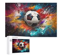 Adult Jigsaw Puzzles 1000 PCS Colorful Soccer Ball Artwork -6 Puzzles for Adults Hands-on Game Enhance Memory Gifts for Friends And Family 1000 PCS