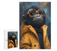Adult Jigsaw Puzzles 1000 PCS Cool Monkey in Sunglasses Jigsaw for Adults Relaxing Games A Work of Art Birthday Present, Gifts, 1000 PCS