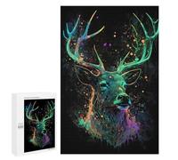 Adult Jigsaw Puzzles 1000 PCS Deer Neon Jigsaw for Adults Relaxing Games Birthday Present Great Gift for Gaming 1000 PCS