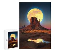 Adult Jigsaw Puzzles 1000 PCS Desert Moon Reflection Jigsaw Puzzles for Adults Stress Reliever Challenging To Complete Brainteaser Family Games 1000 PCS
