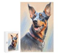 Adult Jigsaw Puzzles 1000 PCS Doberman Pinscher Sketch Jigsaw for Adults Relaxing Games A Work of Art Birthday Present, Gifts, 1000 PCS