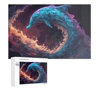 Adult Jigsaw Puzzles 1000 PCS Dolphin in Abstract Watercolor Puzzles for Adults Hands-on Game Enhance Memory Gifts for Friends And Family 1000 PCS