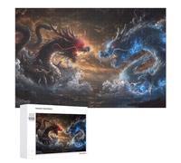 Adult Jigsaw Puzzles 1000 PCS Dragons Battle in Stormy Skies -1 Puzzles for Adults Hands-on Game Enhance Memory Gifts for Friends And Family 1000 PCS