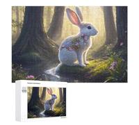 Adult Jigsaw Puzzles 1000 PCS Enchanted Forest Bunny-1 Puzzles for Adults Hands-on Game Enhance Memory Gifts for Friends And Family 1000 PCS