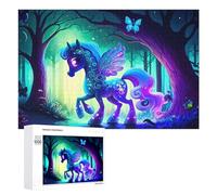 Adult Jigsaw Puzzles 1000 PCS Enchanted Forest Unicorn Fantasy -2 Puzzles for Adults Hands-on Game Enhance Memory Gifts for Friends And Family 1000 PCS