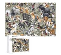 Adult Jigsaw Puzzles 1000 PCS Explore 100+ Dog Breeds A Visual Guide to Canine Diversity Puzzles for Adults Hands-on Game Enhance Memory Gifts for Friends And Family 1000 PCS