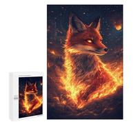 Adult Jigsaw Puzzles 1000 PCS Fire Light Eyes Fox Jigsaw for Adults Relaxing Games A Work of Art Birthday Present, Gifts, 1000 PCS