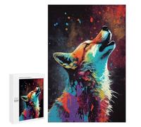 Adult Jigsaw Puzzles 1000 PCS Fox Howl Animal Teenagers Puzzles Toy Wall Decor Pattern Assembly Gifts for Friends And Family 1000 PCS