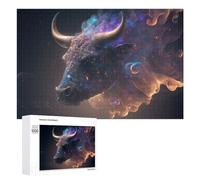 Adult Jigsaw Puzzles 1000 PCS Galactic Bull Cosmic Artwork -1 Puzzles for Adults Hands-on Game Enhance Memory Gifts for Friends And Family 1000 PCS