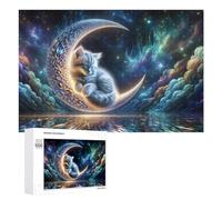 Adult Jigsaw Puzzles 1000 PCS Galactic Kitten Dreamscape Puzzle for Adults Brain Teaser Game Wall Decoration Birthday Present, Gifts, 1000 PCS