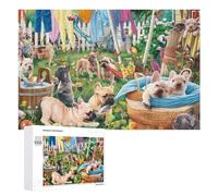 Adult Jigsaw Puzzles 1000 PCS Garden Puppies Playful Scene Puzzles for Adults Hands-on Game Enhance Memory Gifts for Friends And Family 1000 PCS