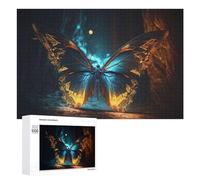 Adult Jigsaw Puzzles 1000 PCS Glowing Butterfly in Mystic Forest Puzzles for Adults Hands-on Game Enhance Memory Gifts for Friends And Family 1000 PCS
