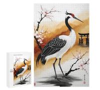 Adult Jigsaw Puzzles 1000 PCS Japan Painting Crane Bird Teenagers Puzzles Toy Wall Decor Pattern Assembly Gifts for Friends And Family 1000 PCS