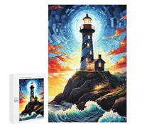 Adult Jigsaw Puzzles 1000 PCS Lighthouse on A Rocky Coast Jigsaw for Adults Relaxing Games A Work of Art Birthday Present, Gifts, 1000 PCS